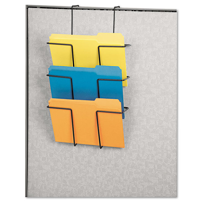 Wire Partition Additions Three-Pocket Organizer, 12 5/8 x 23 1/4, Black