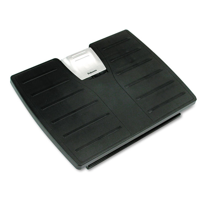 Adjustable 3-Height Footrest,Tilt Lock,17-1/2w x 13-1/8d x 4-3/8h, Black/Silver