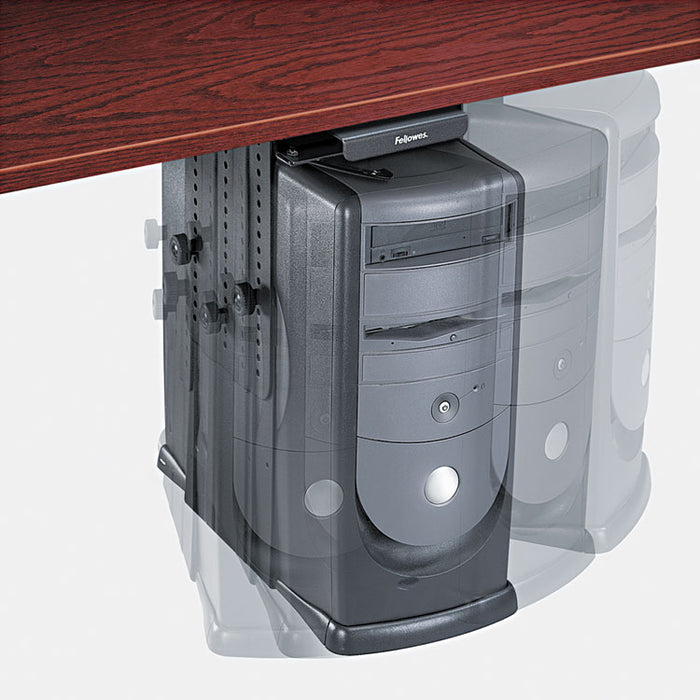 Under Desk CPU Holder, 17w x 12d x 11h, Black