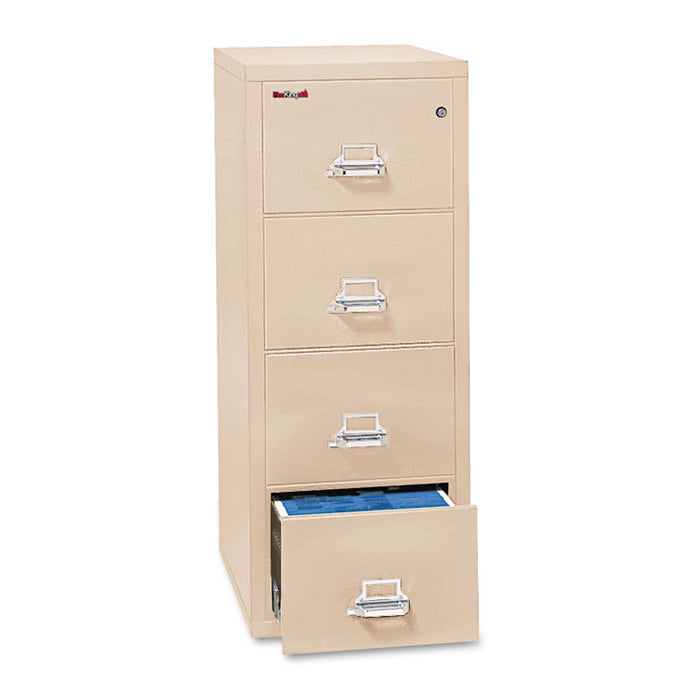 Four-Drawer Vertical File, 17.75w x 25d x 52.75h, UL Listed 350°, Letter, Parchment