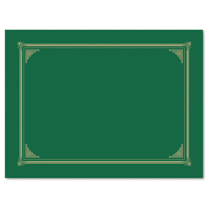 Certificate/Document Cover, 12.5 x 9.75, Green, 6/Pack