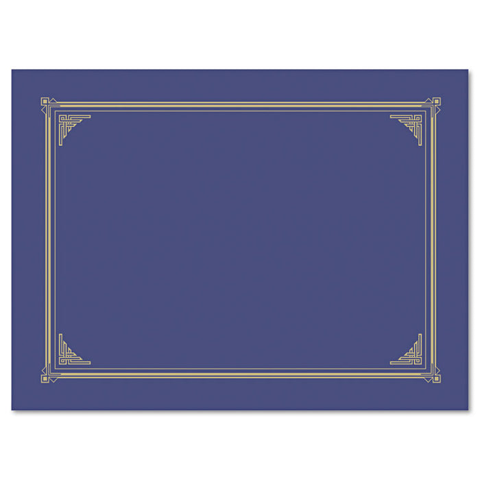 Certificate/Document Cover, 12.5 x 9.75, Metallic Blue, 6/Pack