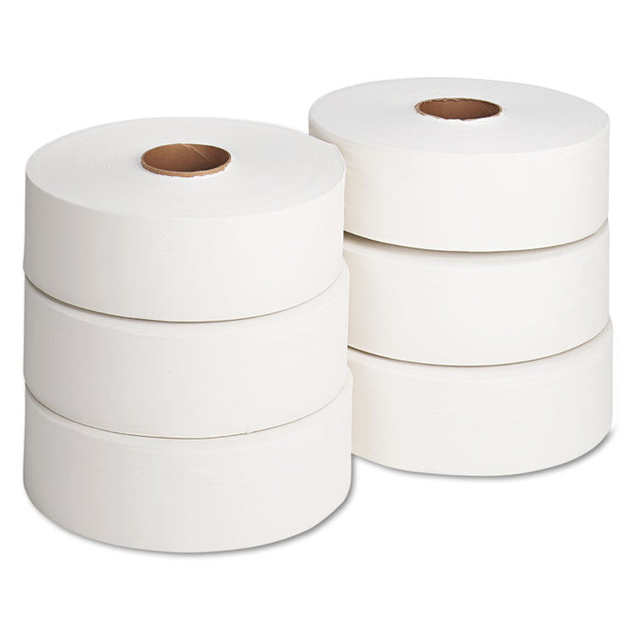 Jumbo Roll Bath Tissue, Septic Safe, 2 Ply, White, 2000 ft, 6 Rolls/Carton