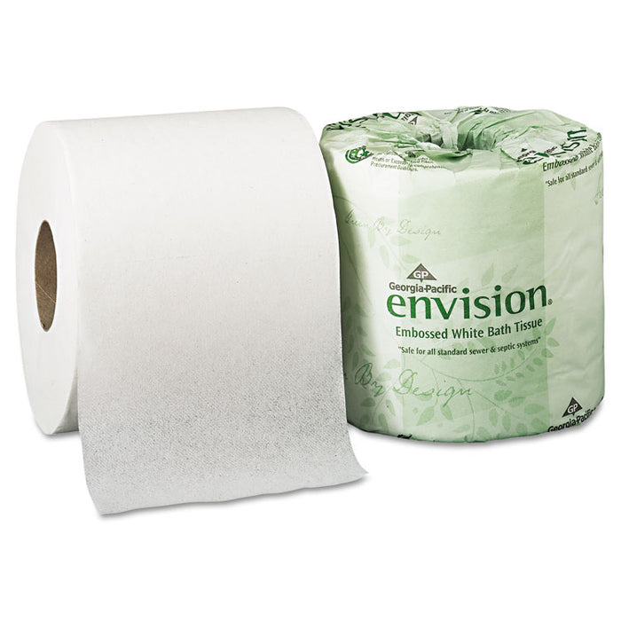 Pacific Blue Basic Embossed Bathroom Tissue, Septic Safe, 1-Ply, White, 550 Sheets/Roll, 40 Rolls/Carton