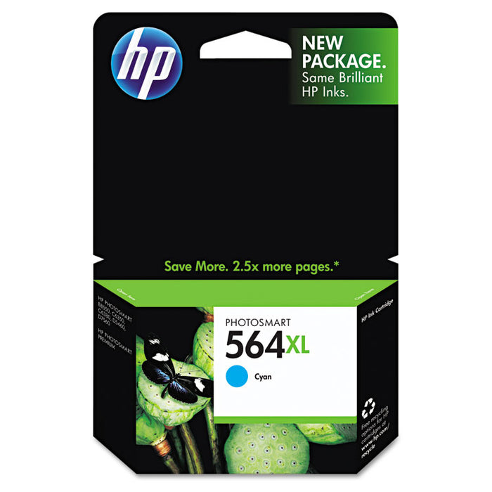 HP 564XL, (CB323WN) High Yield Cyan Original Ink Cartridge
