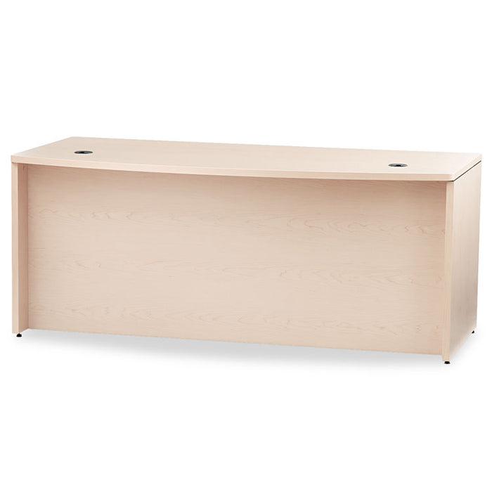 10500 Series Bow Front Desk, 3/4 Height Double Pedestals, 72w x 36d x 29.5h, Natural Maple