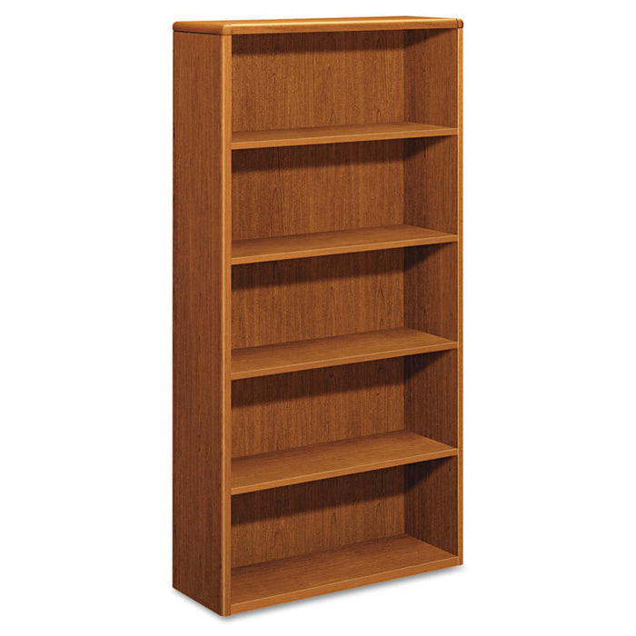 10700 Series Wood Bookcase, Five-Shelf, 36w x 13.13d x 71h, Bourbon Cherry