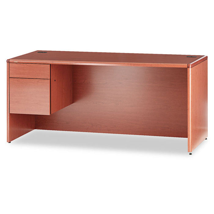 10700 Series "L" Workstation Desk with Three-Quarter Height Pedestal on Left, 66" x 30" x 29.5", Bourbon Cherry