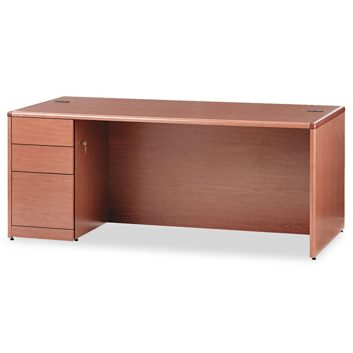 10700 Series Single Pedestal Desk, Full Height Left Pedestal, 72w x 36d x 29.5h, Bourbon Cherry
