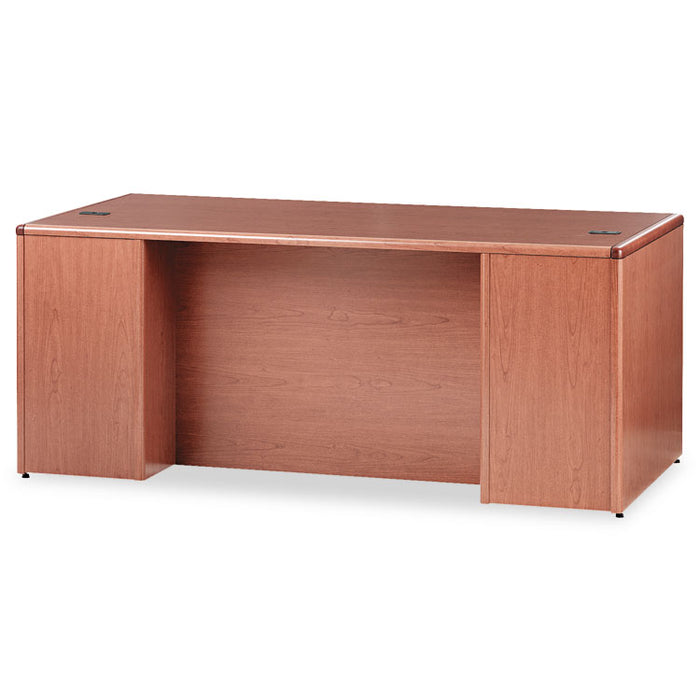 10700 Series Single Pedestal Desk, Full Height Left Pedestal, 72w x 36d x 29.5h, Bourbon Cherry