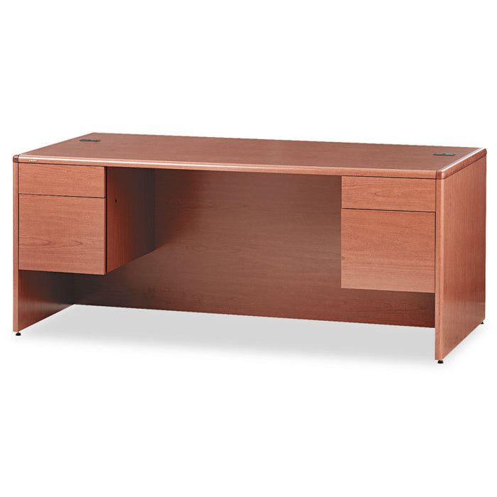 10700 Series Double Pedestal Desk with Three-Quarter Height Pedestals, 72" x 36" x 29.5", Bourbon Cherry
