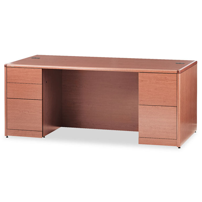 10700 Double Pedestal Desk with Full Height Pedestals, 72w x 36d x 29.5h, Bourbon Cherry