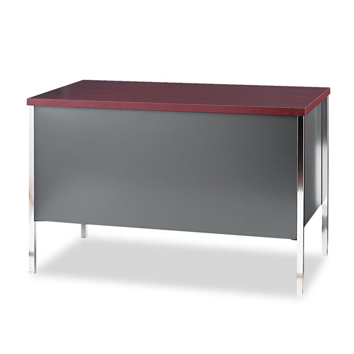 34000 Series Right Pedestal Desk, 45.25" x 24" x 29.5", Mahogany/Charcoal