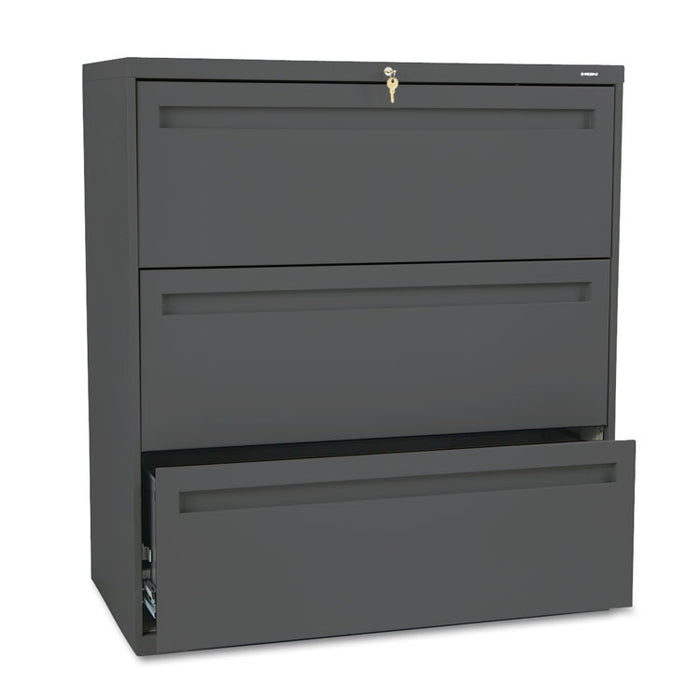 Brigade 700 Series Lateral File, 3 Legal/Letter-Size File Drawers, Charcoal, 36" x 18" x 39.13"