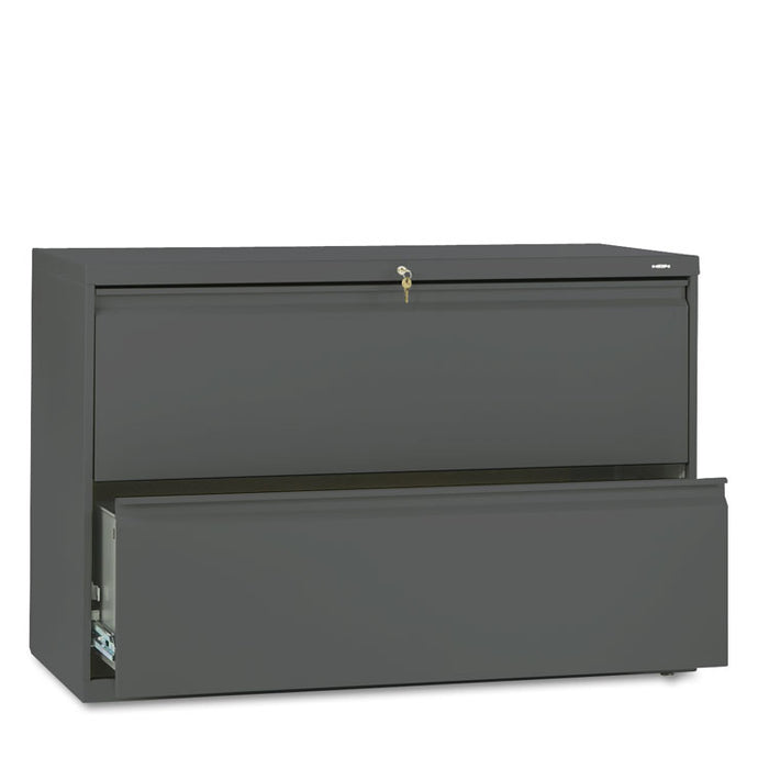 800 Series Two-Drawer Lateral File, 42w x 19.25d x 28.38h, Charcoal