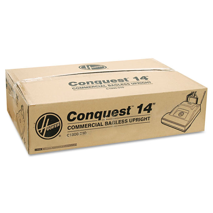 Conquest Bagless Upright Vacuum, 25lb, Black