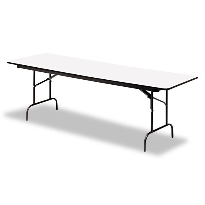 OfficeWorks Commercial Wood-Laminate Folding Table, Rectangular Top, 60 x 30 x 29, Gray/Charcoal