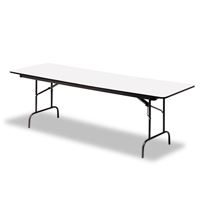 OfficeWorks Commercial Wood-Laminate Folding Table, Rectangular Top, 72 x 30 x 29, Gray/Charcoal