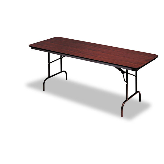 Premium Wood Laminate Folding Table, Rectangular, 96w x 30d x 29h, Mahogany