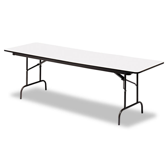 OfficeWorks Commercial Wood-Laminate Folding Table, Rectangular Top, 96 x 30 x 29, Gray/Charcoal