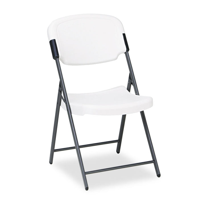 Rough n Ready Commercial Folding Chair, Supports Up to 350 lb, Platinum Seat, Platinum Back, Black Base