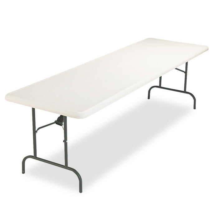 IndestrucTable Industrial Folding Table, Rectangular Top, 1,200 lb Capacity, 96 x 30 x 29, Platinum