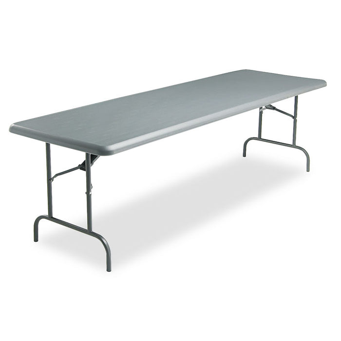 IndestrucTable Industrial Folding Table, Rectangular Top, 1,200 lb Capacity, 96 x 30 x 29, Charcoal