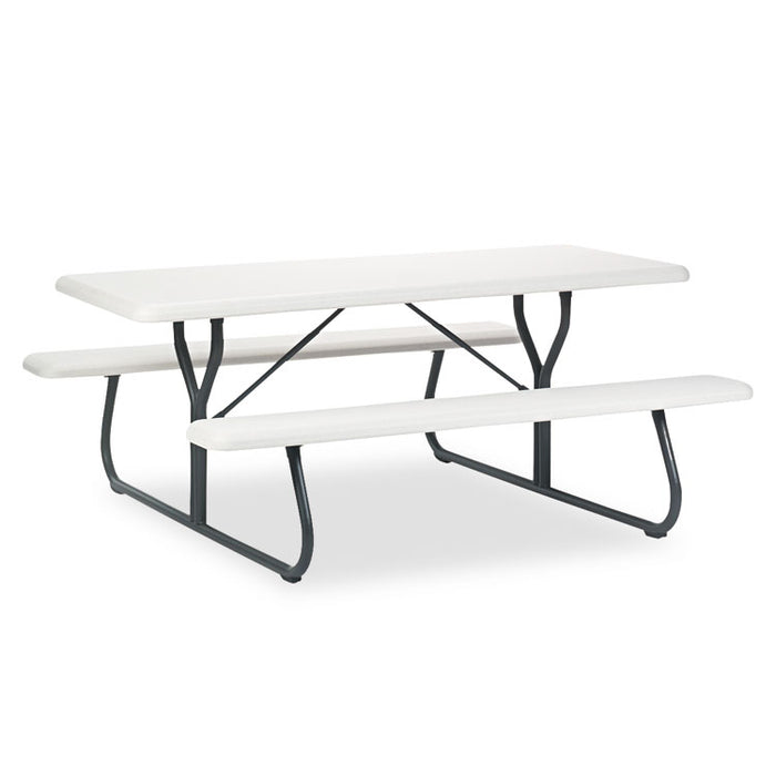 IndestrucTables Too 1200 Series Resin Picnic Table, 72w x 30d, Platinum/Gray