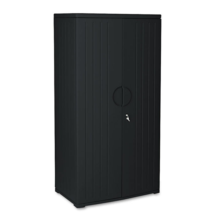 OfficeWorks Resin Storage Cabinet, 36w x 22d x 72h, Black