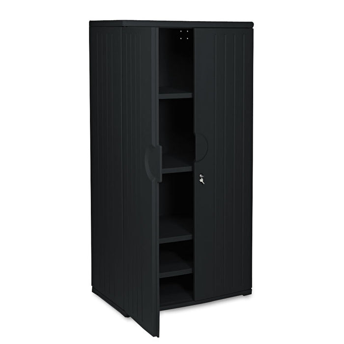 OfficeWorks Resin Storage Cabinet, 36w x 22d x 72h, Black
