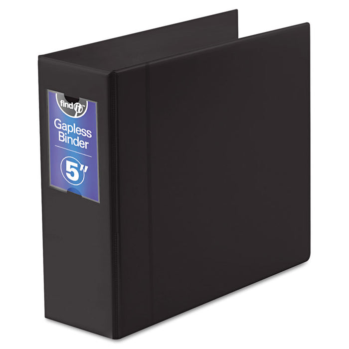 Gapless Loop Ring Binder, 3 Rings, 5" Capacity, 11 x 8.5, Black