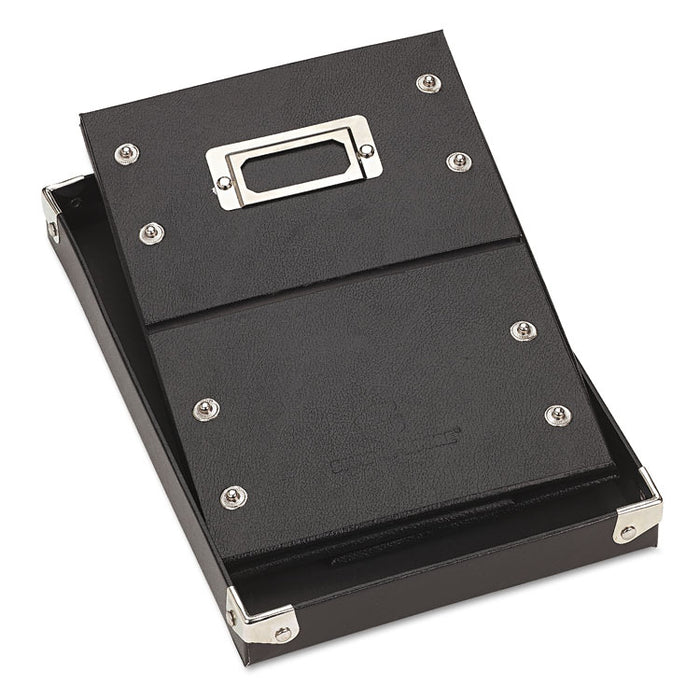 Collapsible Index Card File Box, Holds 1,100 4 x 6 Cards, Black