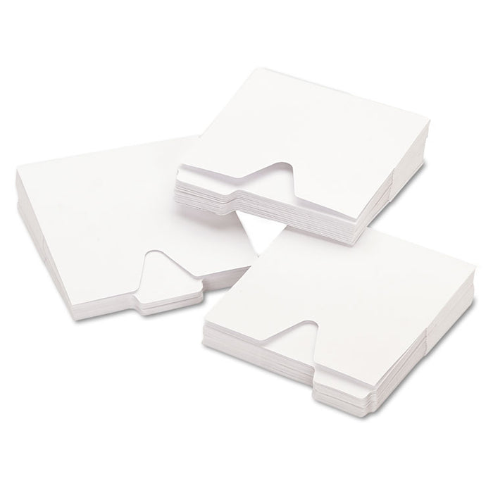 CD File Folders, 1 Disc Capacity, White, 100/Pack
