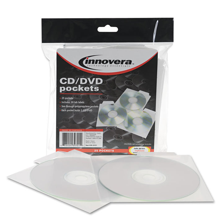 CD/DVD Pockets, 25/Pack