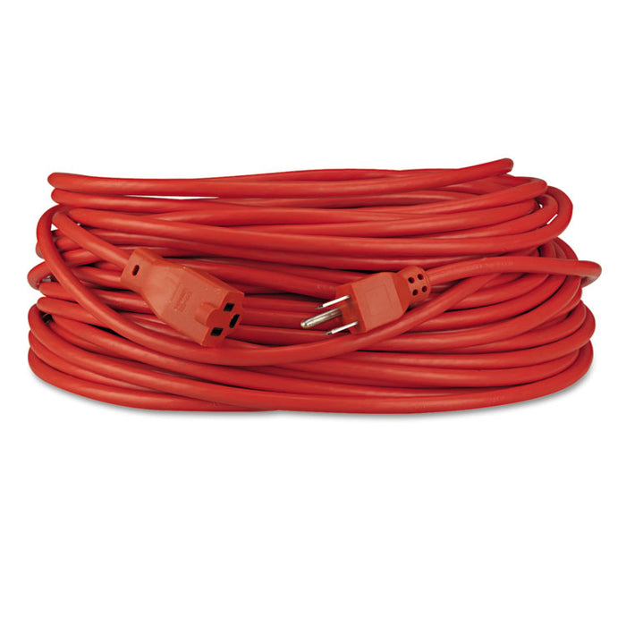 Indoor/Outdoor Extension Cord, 100 ft, 10 A, Orange