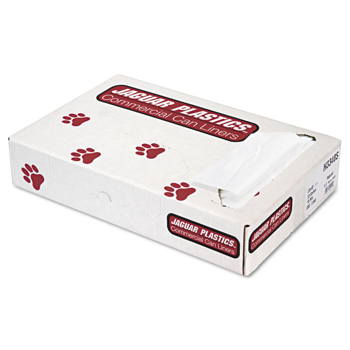 Industrial Strength Commercial Can Liners Flat Pack, 33 gal, 16 microns, 33" x 40", Natural, 200/Carton