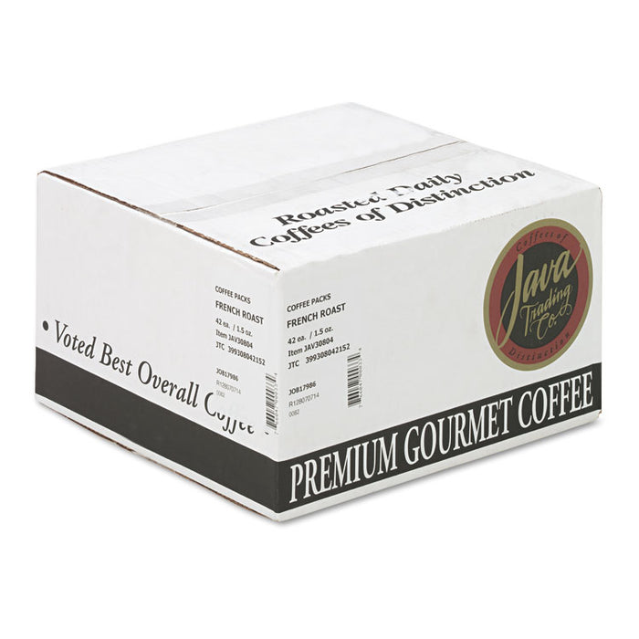Coffee Portion Packs, 1.5oz Packs, French Roast, 42/Carton