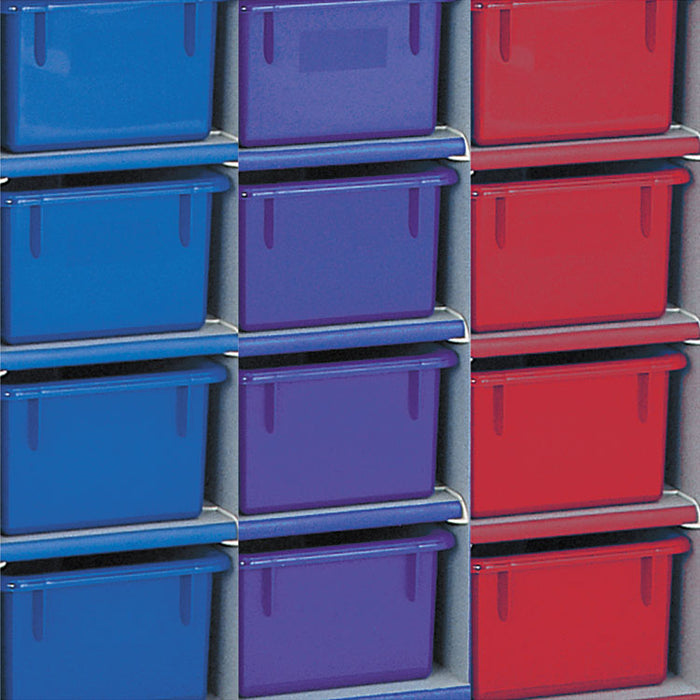 Tray Mobile Storage, 57w x 15d x 35.5h, Birch/Assorted