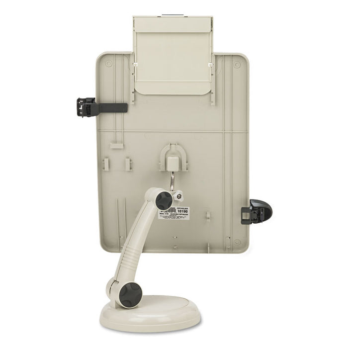 Copyholder with Curved Tray and Weighted Base, 75 Sheet Capacity, Putty