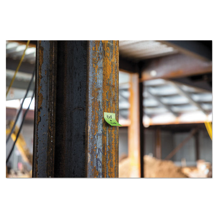 Water-Resistant Self-Stick Notes, 3" x 3", Green, 45 Sheets/Pad, 3 Pads/Pack