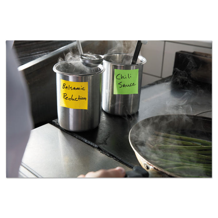 Water-Resistant Self-Stick Notes, 3" x 3", Assorted Colors, 45 Sheets/Pad, 3 Pads/Pack