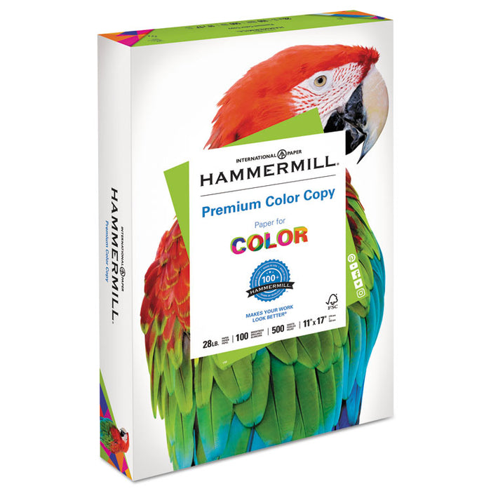 Premium Color Copy Print Paper, 100 Bright, 28lb, 11 x 17, Photo White, 500/Ream
