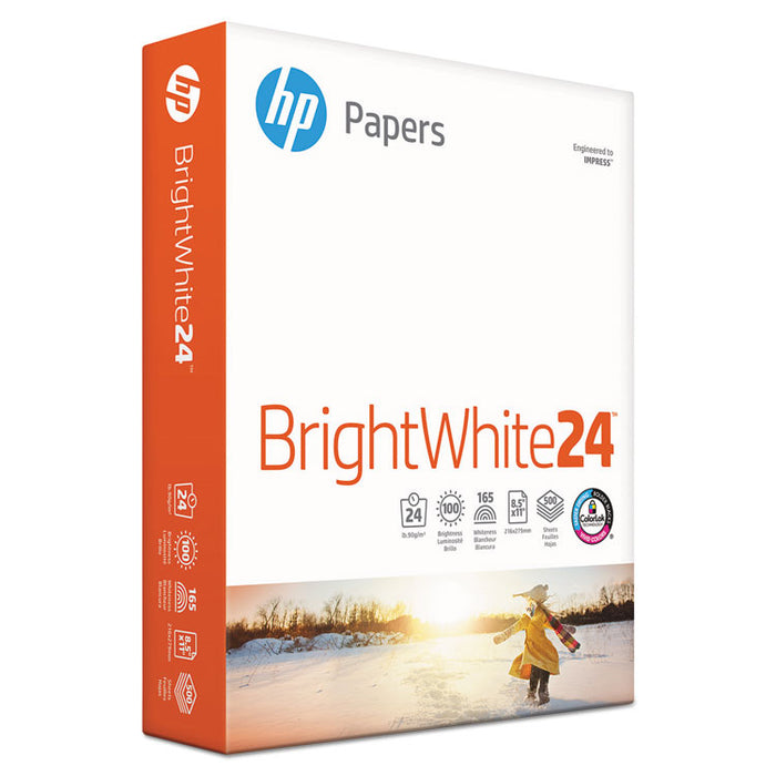 Brightwhite24 Paper, 100 Bright, 24lb, 8.5 x 11, Bright White, 500/Ream