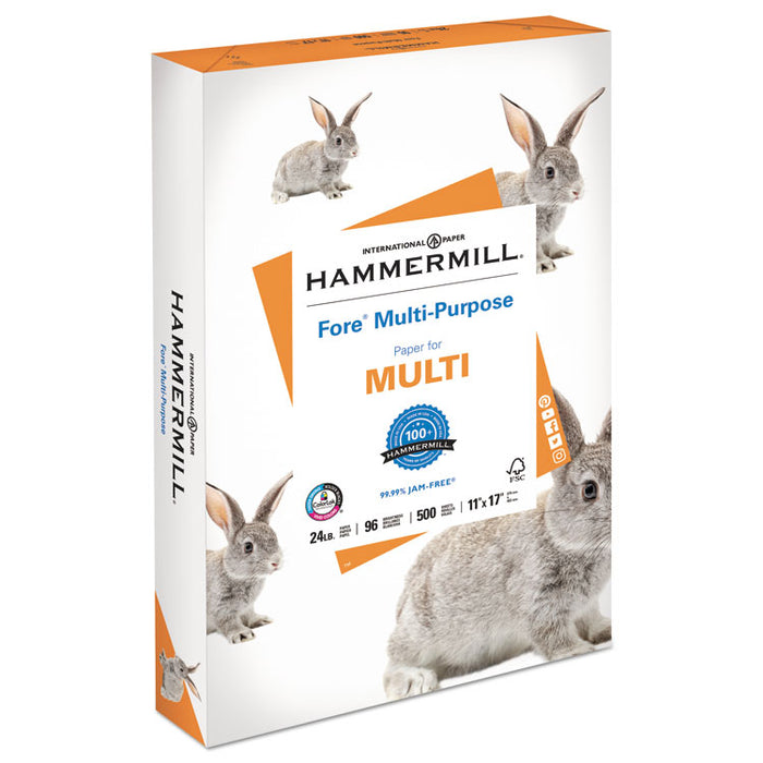 Fore Multipurpose Print Paper, 96 Bright, 24lb, 11 x 17, White, 500/Ream