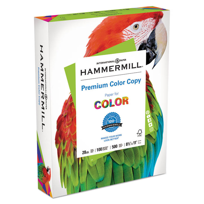 Premium Color Copy Print Paper, 100 Bright, 28lb, 8.5 x 11, Photo White, 500/Ream