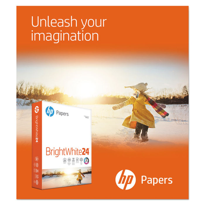Brightwhite24 Paper, 100 Bright, 24lb, 8.5 x 11, Bright White, 500/Ream