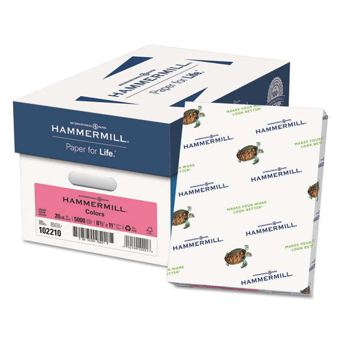 Colors Print Paper, 20lb, 8.5 x 11, Cherry, 500 Sheets/Ream, 10 Reams/Carton