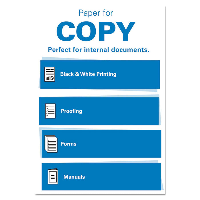 Copy Plus Print Paper, 92 Bright, 20 lb Bond Weight, 8.5 x 11, White, 500 Sheets/Ream, 10 Reams/Carton, 40 Cartons/Pallet