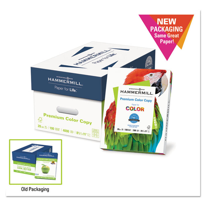 Premium Color Copy Print Paper, 100 Bright, 28lb, 11 x 17, Photo White, 500/Ream