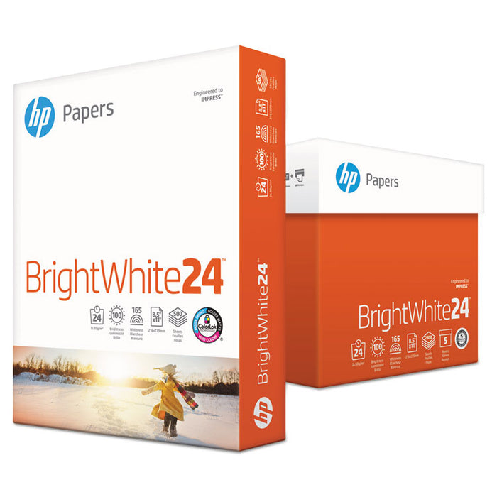 Brightwhite24 Paper, 100 Bright, 24lb, 8.5 x 11, Bright White, 500/Ream